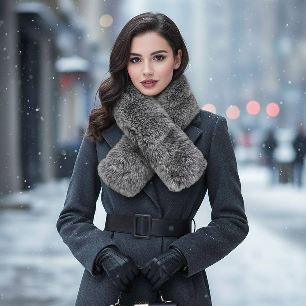 Sensibling Corp. – Engroshandel Tørklæde - Dame – Plysset imiteret pels vinterskærf13