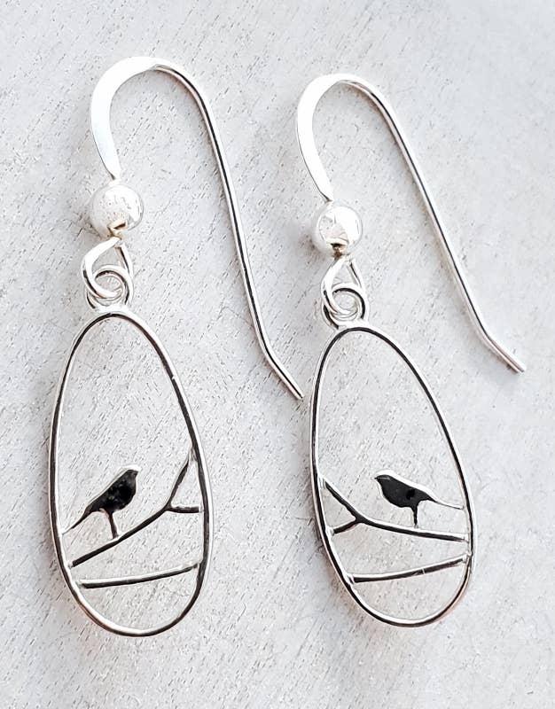 Sosie Designs - Vente Boucles d'oreilles pendantes - Boucles d'oreilles Robin Bird en argent1