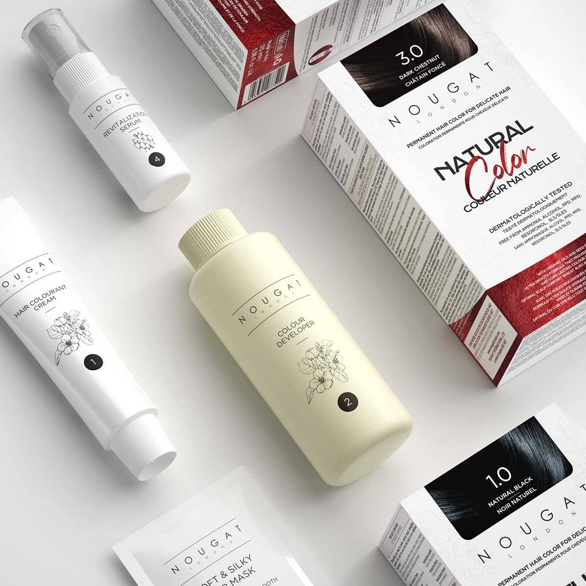 Nougat London - Wholesale Hair Dye - Permanent Hair Colour Natural Black 1.0 (170ml)1