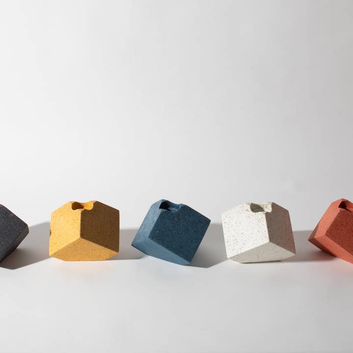 pretti.cool - Wholesale Kaarsenhouder - Kubus kandelaarhouder | Marigold Terrazzo