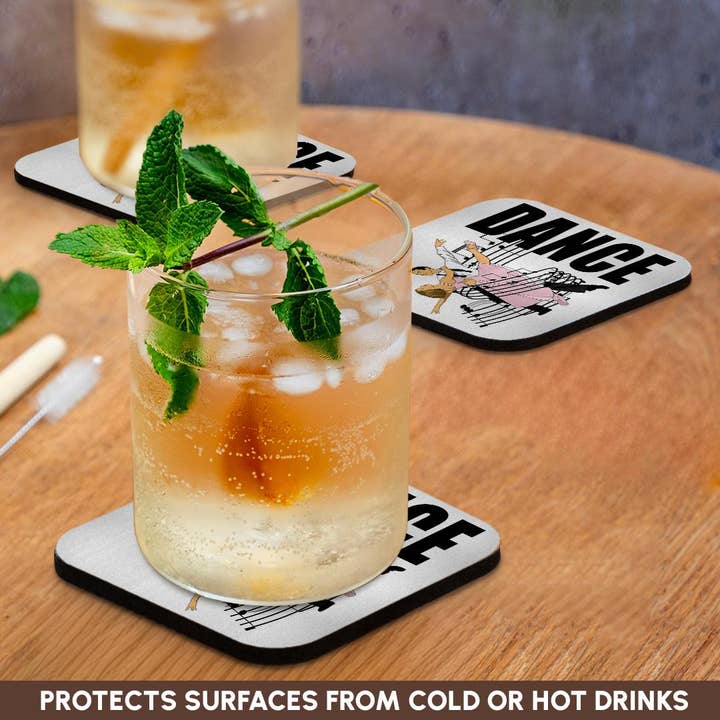 3dRose - Wholesale Coasters - 3dRose, Dance partners dancing wrapped in music, for the love of Dance., Coaster9