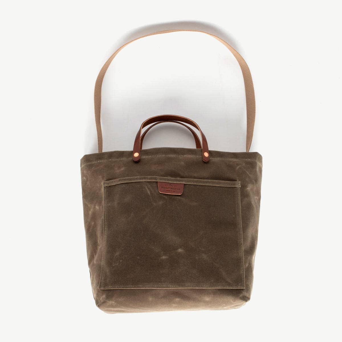 Bradley Mountain - Wholesale Tote Bag - Unisex - Coal Tote Bag - Waxed Field Tan2