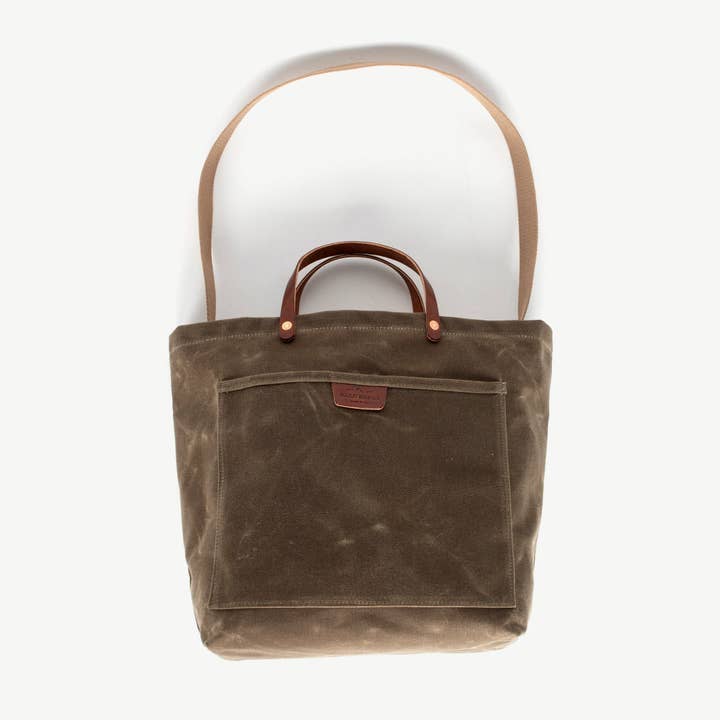 Bradley Mountain - Wholesale Tote Bag - Unisex - Coal Tote Bag - Waxed Field Tan2