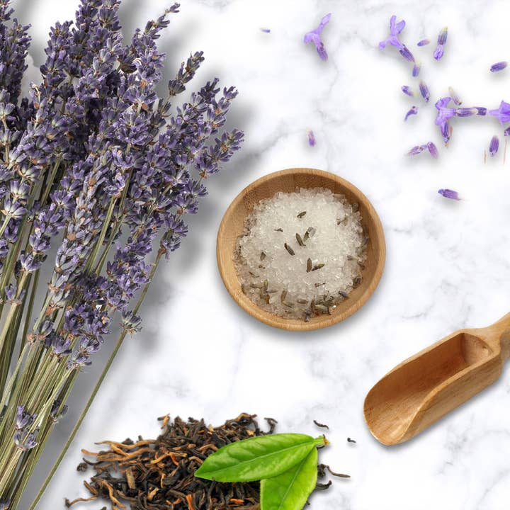 Bulk Lavender Tea Tree Bath Soak 2 lb (32oz) Eco Sustainable for wholesale by Hippotanicals