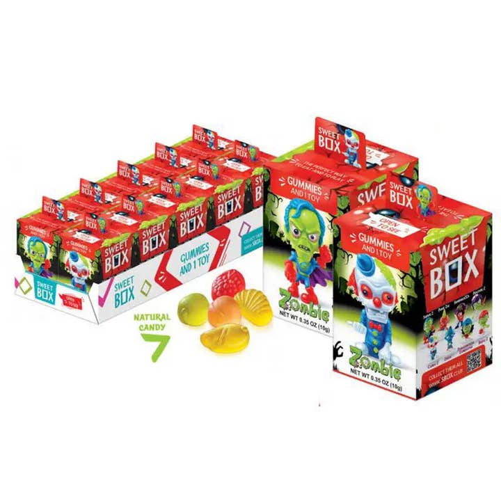 Echo Sales America - Wholesale Gummy - Sweet Box Zombie Surprise Toy Collections with Candy 10g, case 10 ct