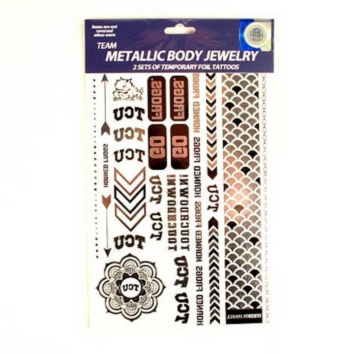 Tattoos 2pk Body Jewelry 6"x10"- TCU for wholesale by St. Louis Wholesale LLC