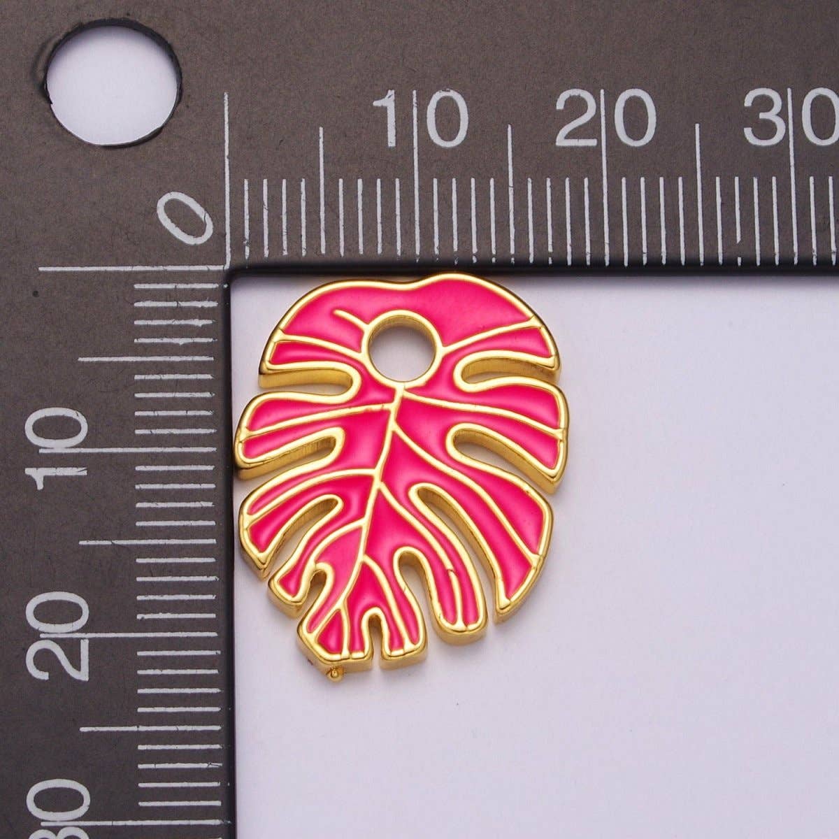 Aim Eternal - Wholesale Individual Charm/Pendant - Colorful Enamel Tropical Monstera Leaf Plant Charm Necklace Bracelet Earring Pendant Gold Filled Leaf Nature Charm Large Leaf Charm M-790 - M-8009