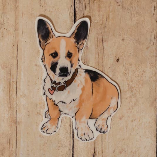 Autocollant Corgi pour la vente par Western Rose Studios