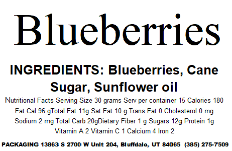 The Nut Garden, Sweetables, Utah Truffles - Wholesale Dried/Dehydrated Fruit - Blueberries, Sweetened (12 oz)1