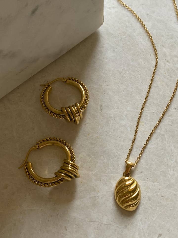 Bev Chunky Hoops for wholesale by Sweet Grove Collective