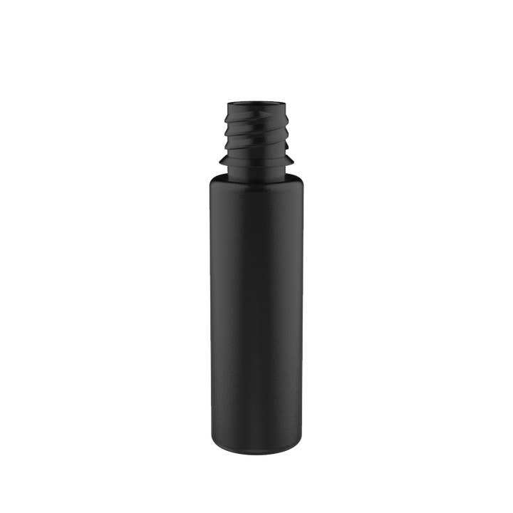 Copackr - Venta al por mayor Recipiente de viaje - Chubby Gorilla, botella de unicornio de 20 ml, botella negra sólida, tapa negra, V3