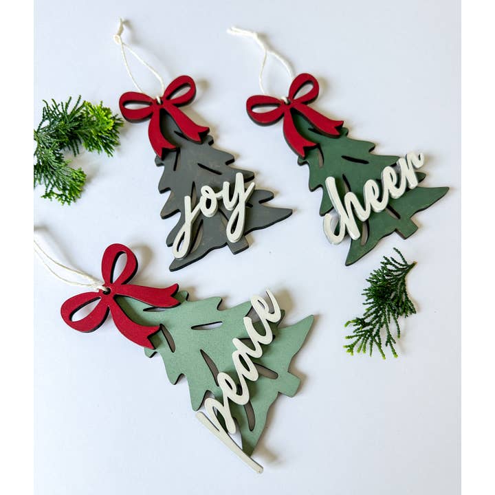 Trees & Bows Wood Ornament Kit for wholesale by Anders Ruff Market