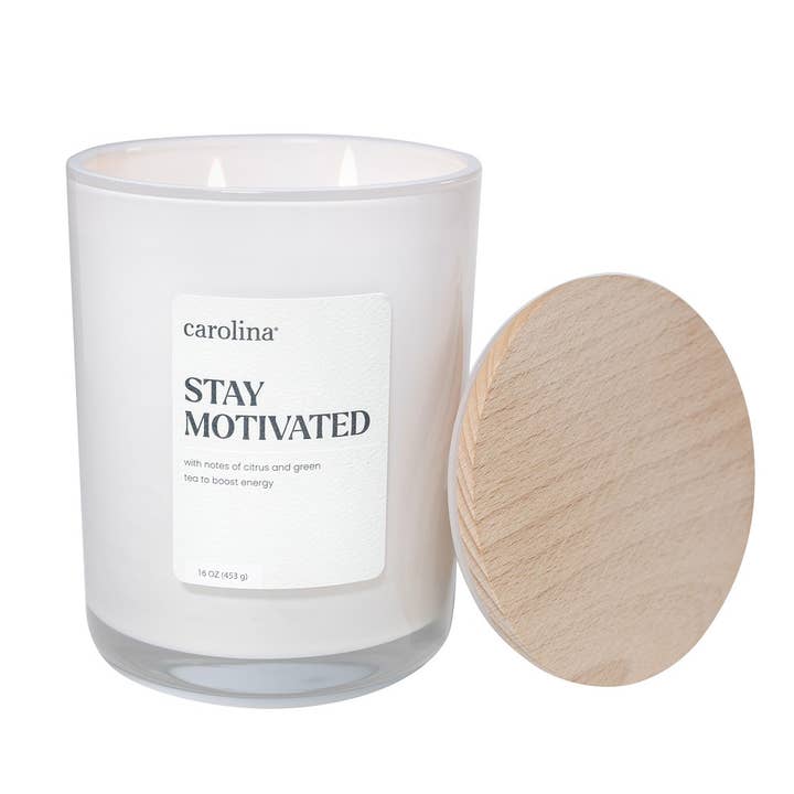Stay Motivated, 2 Wick 16oz Wellness Scented Jar Candle for wholesale by MVP Group International INC