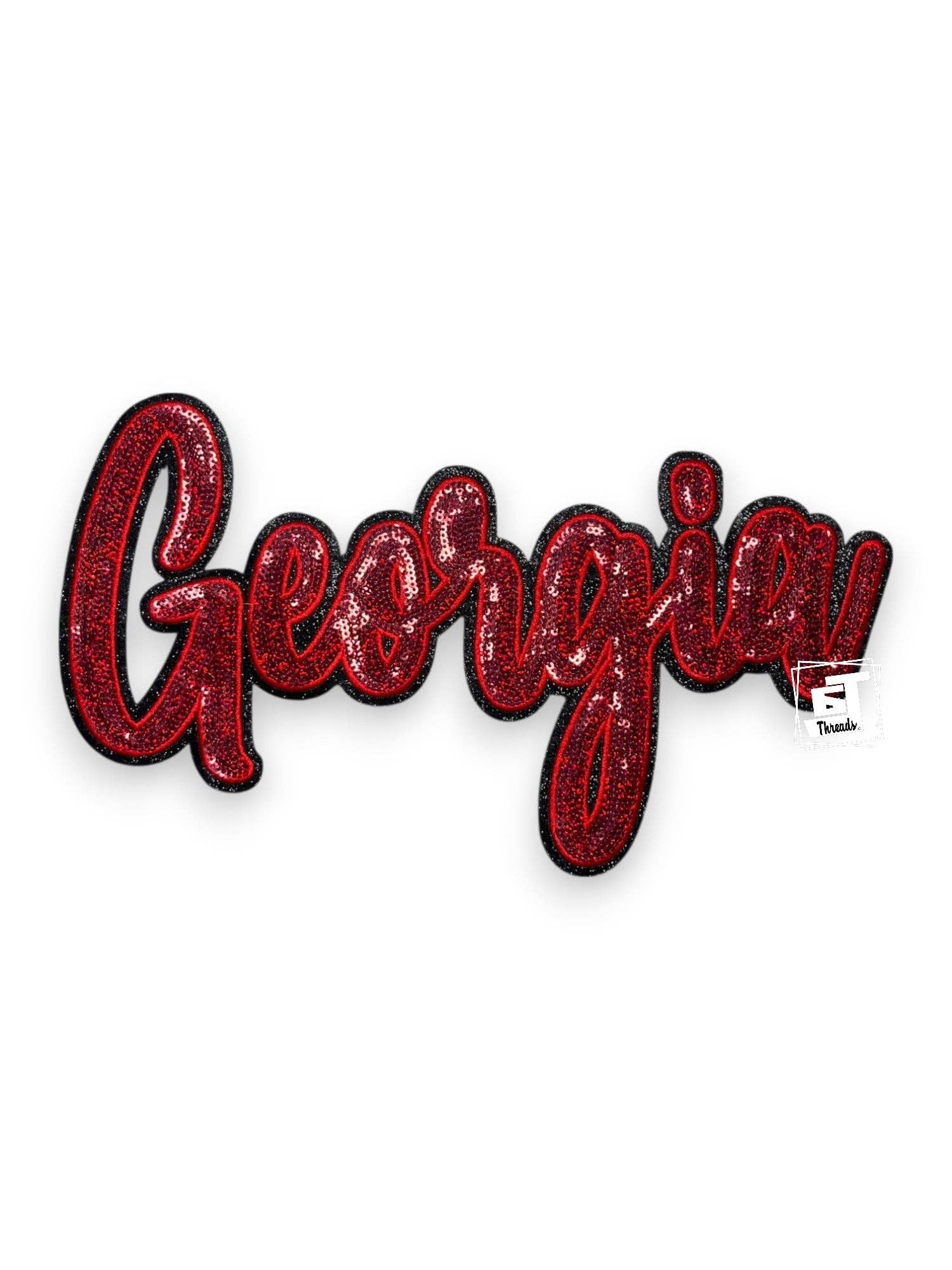 Rode Cursieve Pailletten Georgia Rode Cursieve Pailletten Georgia....Alleen Patches voor groothandel op Faire0