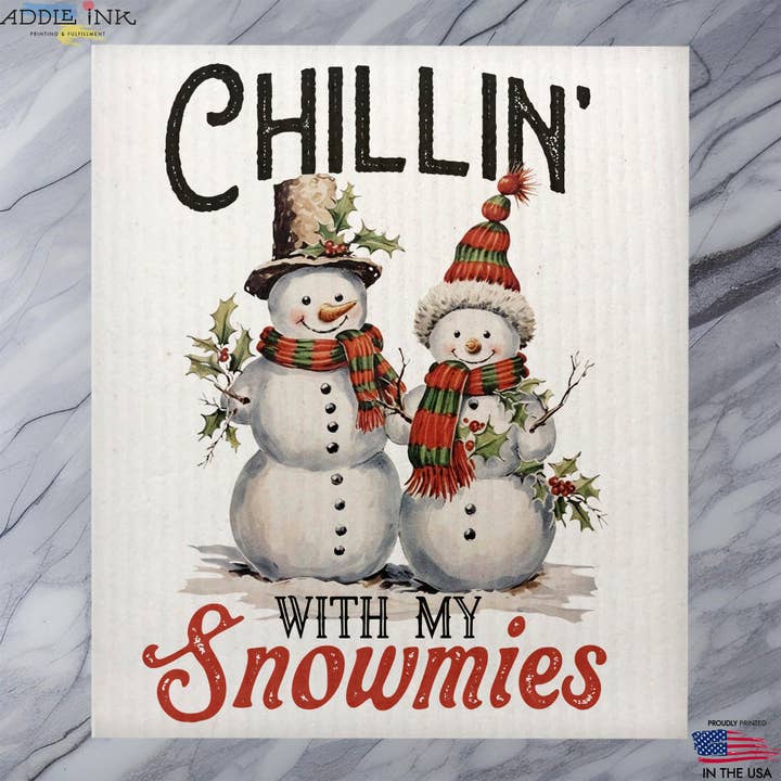 Éponge à vaisselle suédoise de Noël Chillin with my Snowmies pour la vente par ADDLE iNK