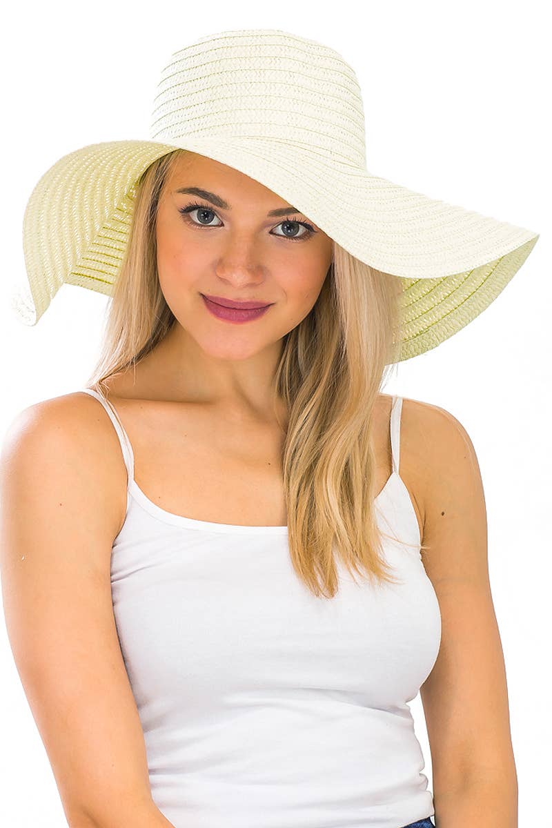 Cap Zone - Wholesale Straw Hat - Women's - Thin Light-Weight Floppy Straw Beach Sun Hat11