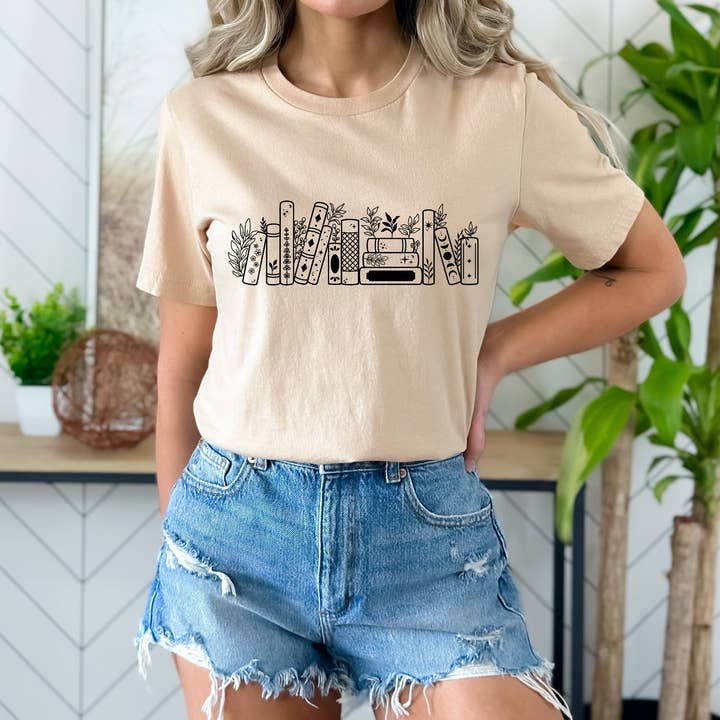 Books & Plants (BLACK) SINGLE COLOR DTF TRANSFER for wholesale by Anthroverse