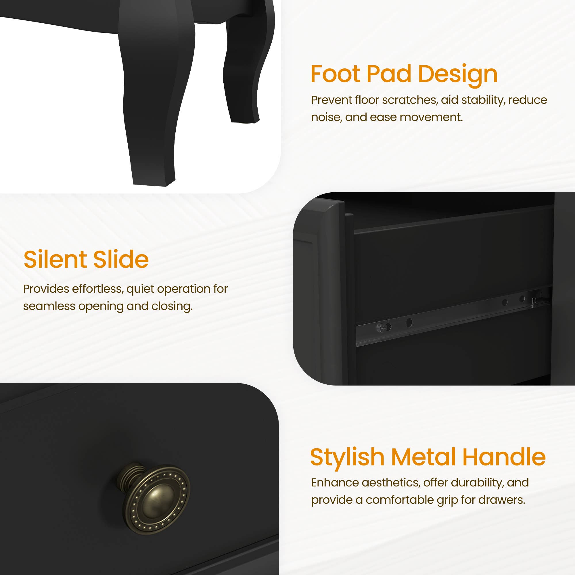 Heynemo - Wholesale Cabinet - 7 Drawers Dresser, Modern Wide Dresser with Rubberwood Legs17