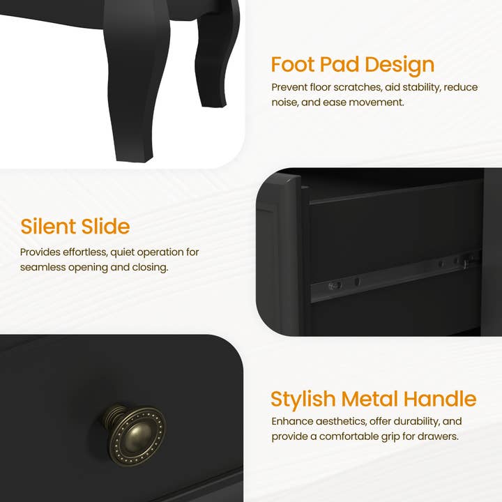 Heynemo - Wholesale Cabinet - 7 Drawers Dresser, Modern Wide Dresser with Rubberwood Legs17