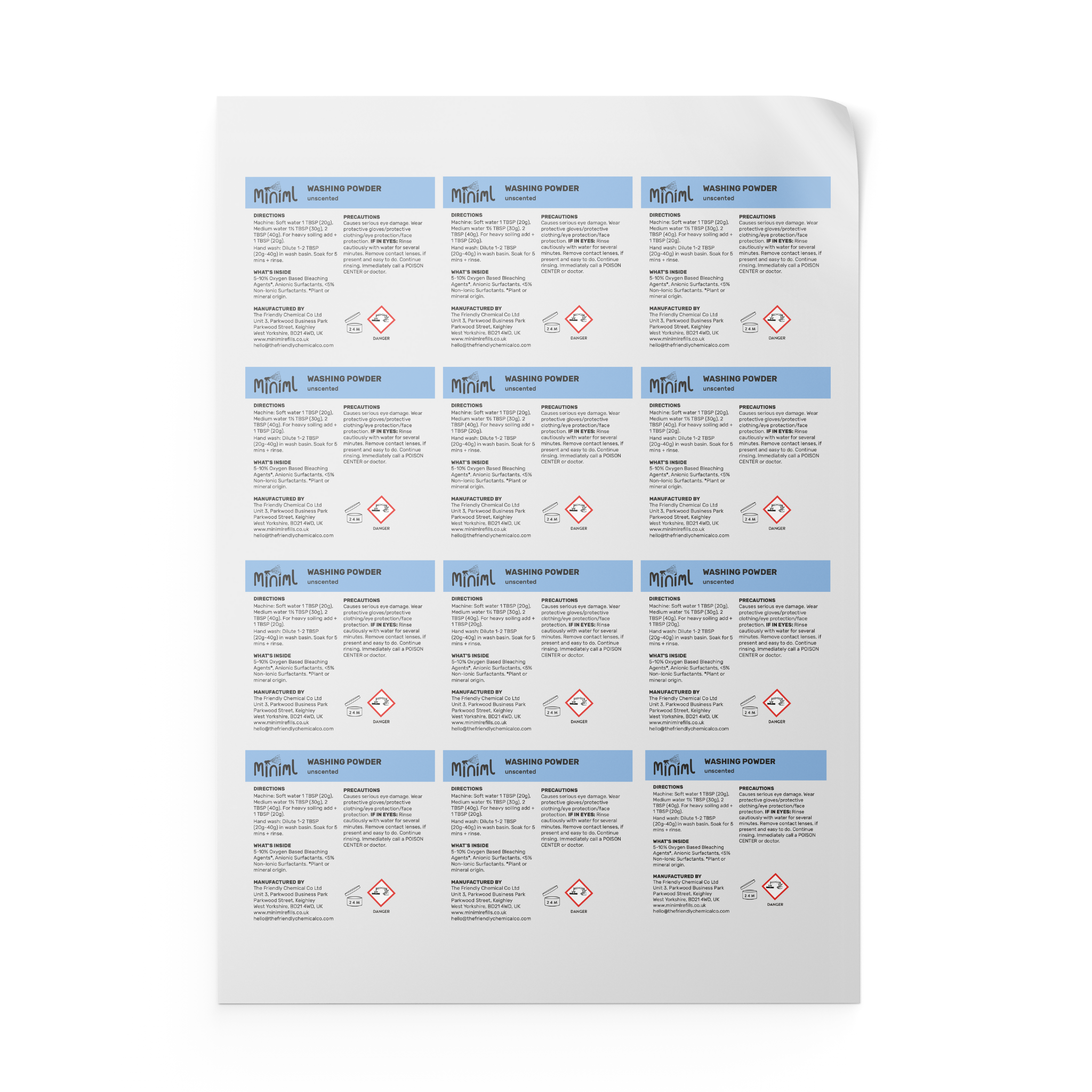 Miniml – wholesale Craft supplies – Miniml Safety Label Sheet - 12 x Labels (MIN217)13
