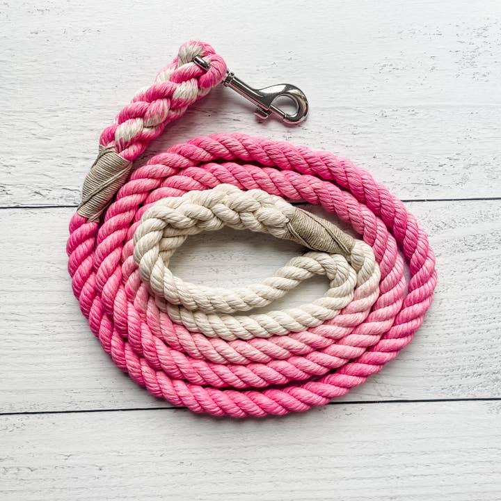 Hot Pink Dog Leash // Cotton Rope Lead for wholesale by Downtown Dog