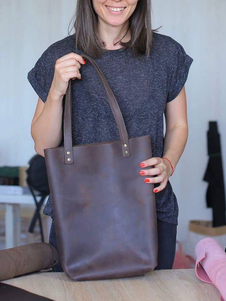 Bolsa de cuero marrón con bolsillo para ordenadores portátiles para venta al por mayor de Bagster