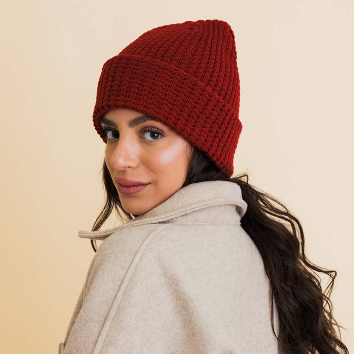 Leto Accessories - Wholesale Beanie - Women's - 🍞 Toasty Waffle Puff Beanie - Your Winter Sales Boost