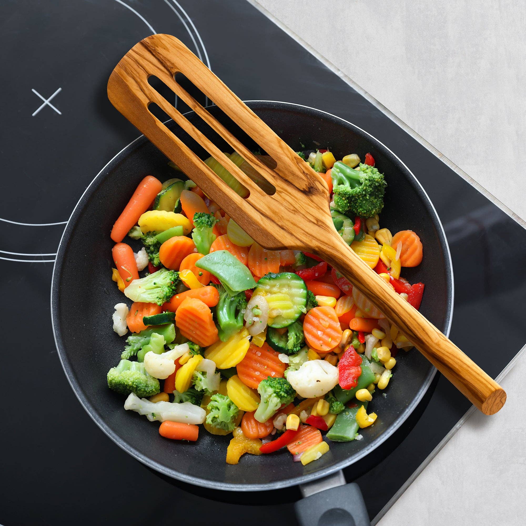 Totally Bamboo - Wholesale Spatula/Turner - Rock & Branch® Olive Wood Slotted Spurtle, Safe for Nonstick0