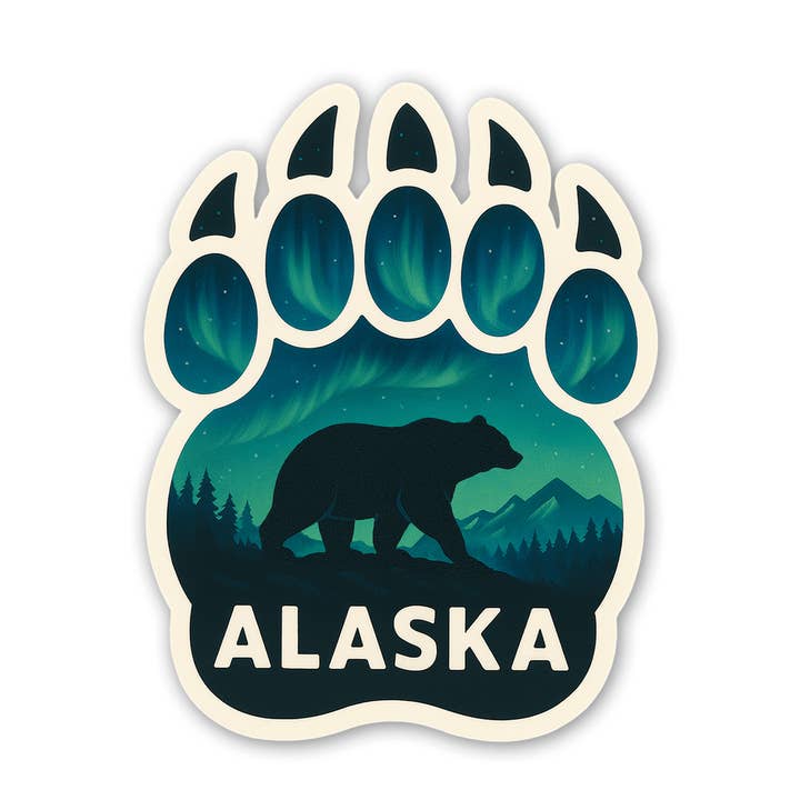 Alaska - Pegatina de pata de oso para venta al por mayor de Sticker Atlas