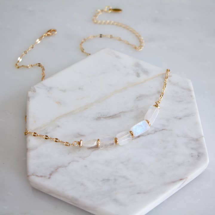 Mesa Blue - Wholesale Choker/Collar - Moonstone Collar Necklace