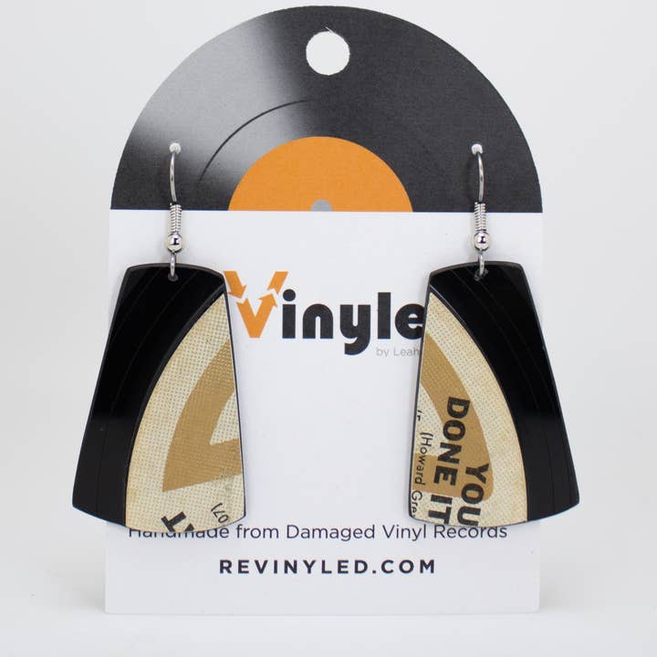 reVinyled - Wholesale Dangle Earrings - Upcycled Vinyl Record Earrings - Small Dangle - Rectangle