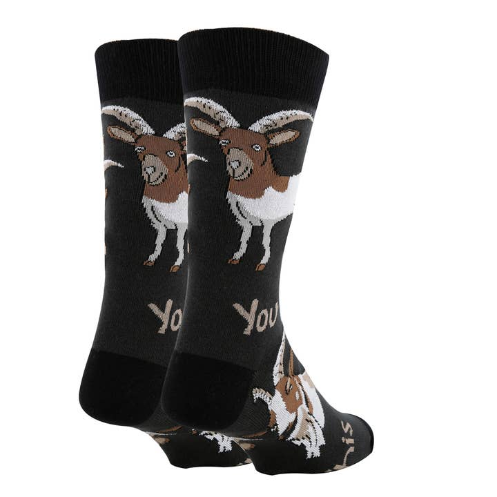 Oooh Yeah/Sock It Up/Oooh Geez Slippers - Wholesale Socks - Men's - You Goat This | Men's Funny Cotton Crew Socks1
