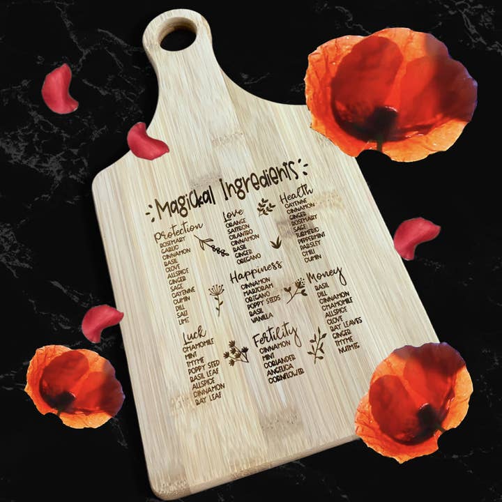 Bespell & Co. - Wholesale Cutting Board - Magical Ingredients Bamboo Cutting Board