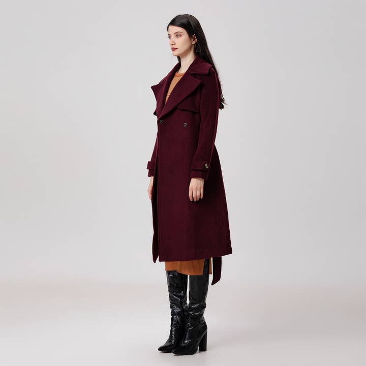 Smart and Joy - Wholesale Trench Coat - Women's - Wool coat with wide shutters26