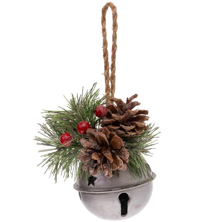 Boston International - Wholesale Ornament - Sm Garland Bell Silver Christmas Ornament