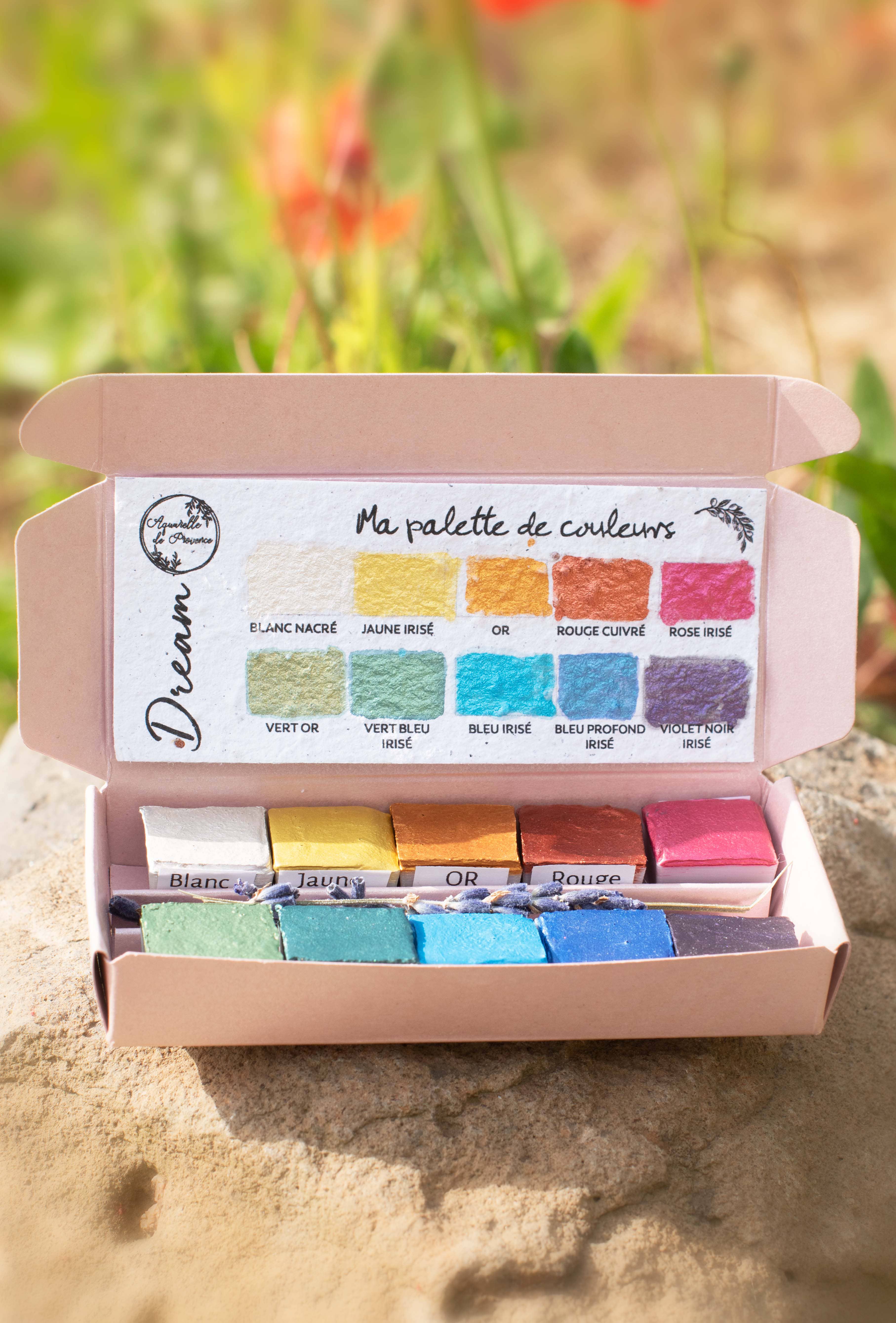 Aquarelle de Provence - Wholesale Watercolor Paint - 'DREAM' PALETTE - 10 extra-fine metallic watercolors5