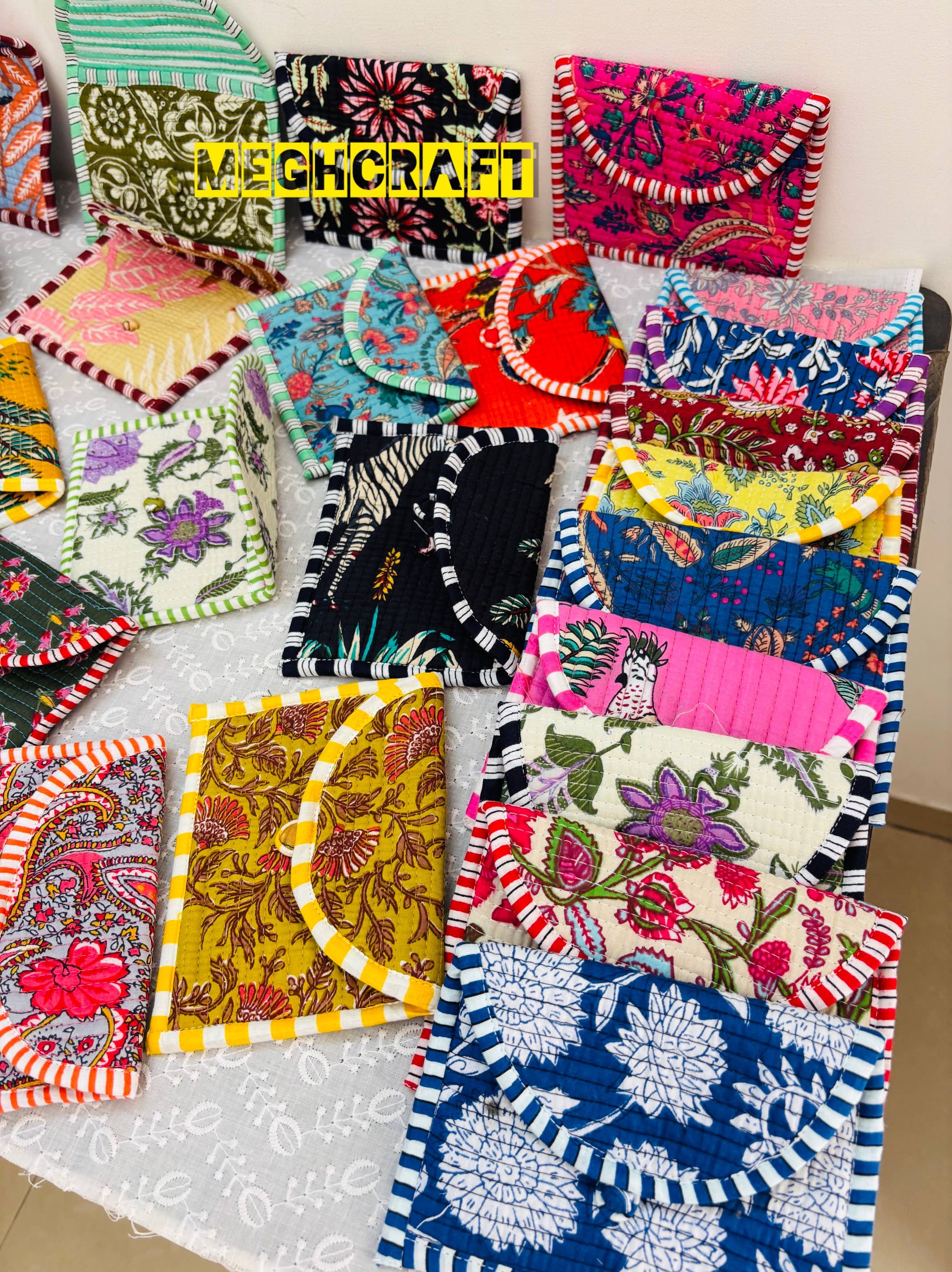 Meghcraft - Wholesale Coin Purse - Unisex - Cotton coin purse-quilted coin pouches-Gifting Kantha Pouch2