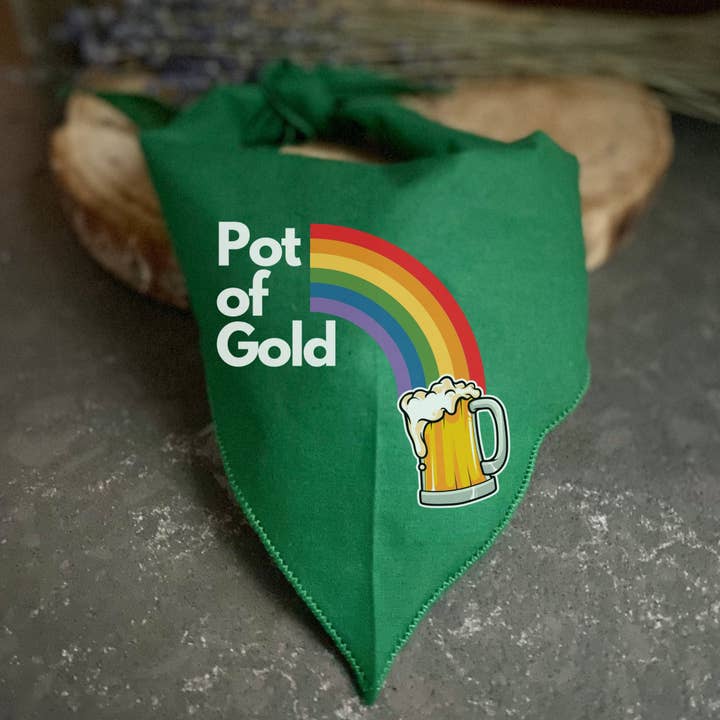 Pot Of Gold St. Patrick's Day Pet Bandana for wholesale by Craft Beer Pet Gear