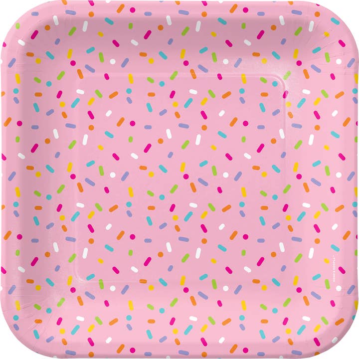 Sprinkles Dinner Paper Plates (16 Count) for wholesale by Home & Hoopla