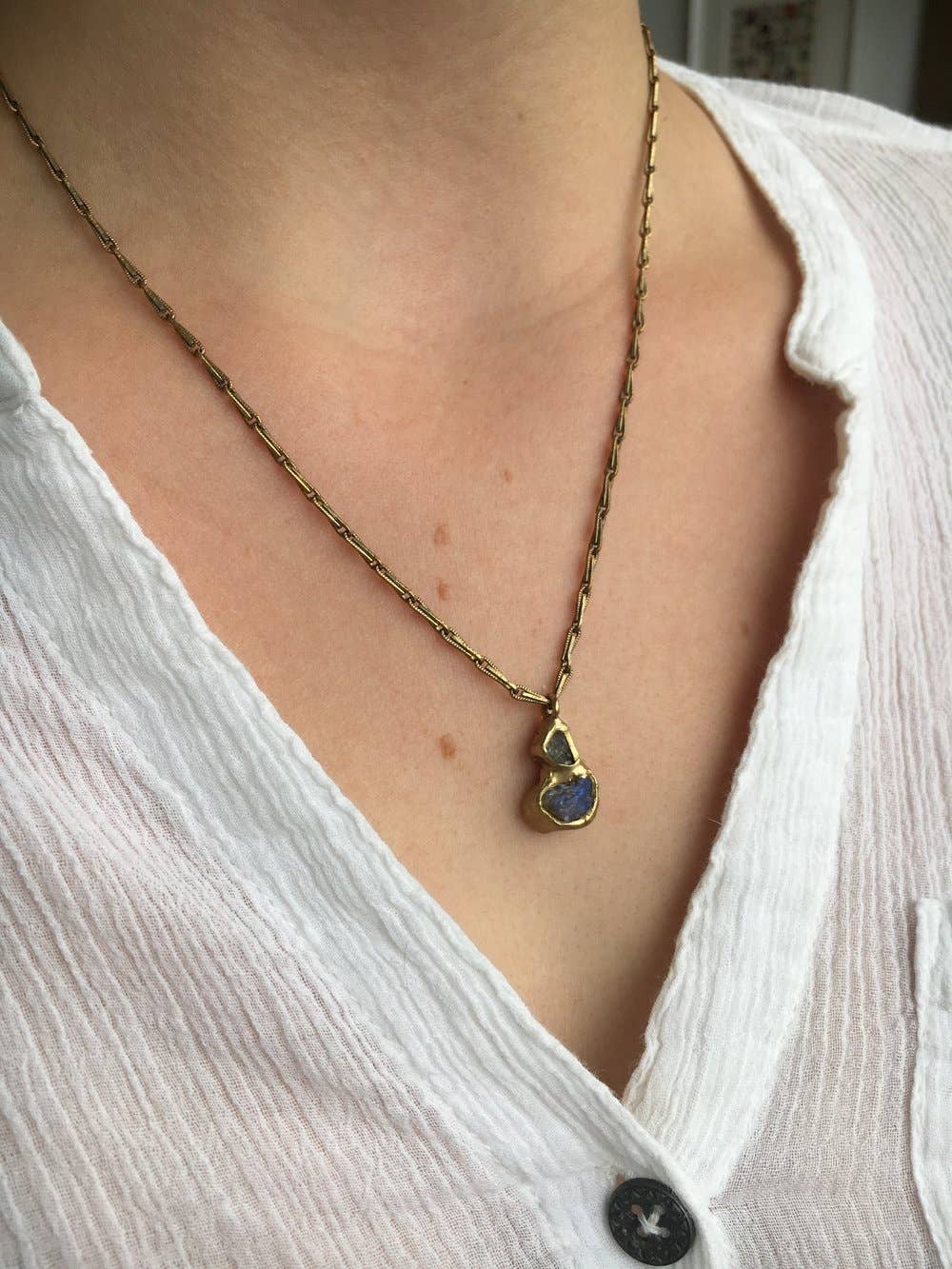 Emilie Shapiro Jewelry – Großhandel Kette mit Anhänger/Charm – Gefrorenes Feuer Doppel-Anhänger2