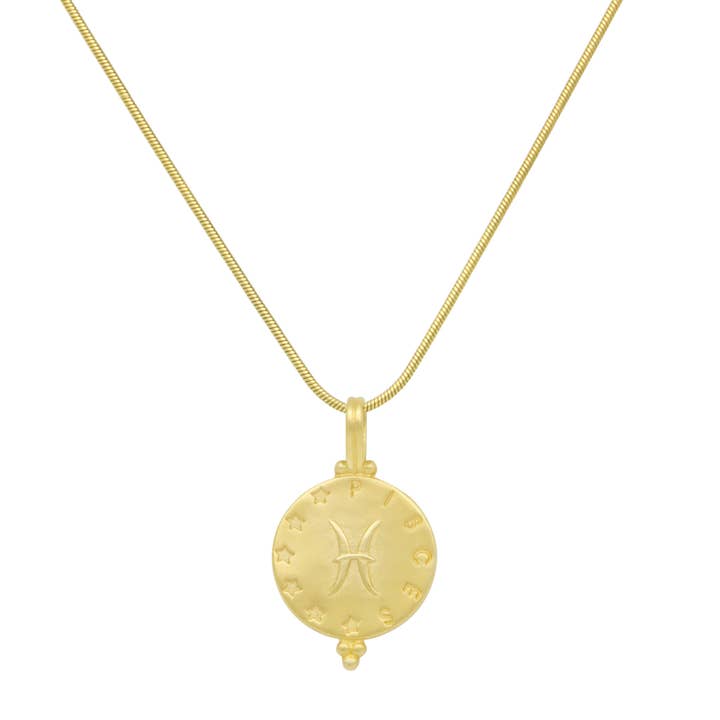 Gold Star Zodiac Pendant - Pisces for wholesale by Van Peterson Designs
