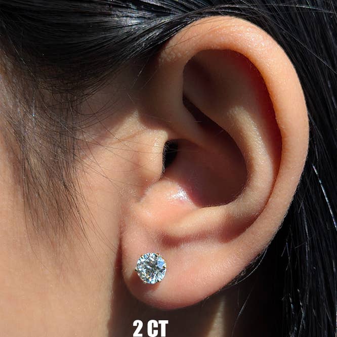 14K Solid Gold + 4 TCW IGI Certified Lab Diamond Stud Earrings (DEF - VVS/VS) for wholesale by Nova Jewels LA