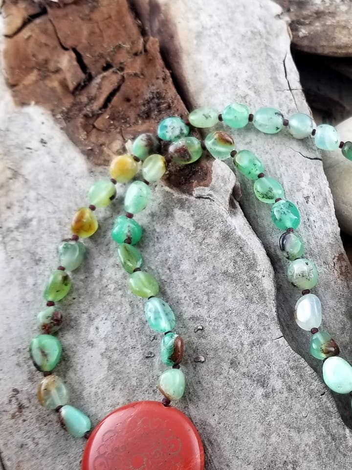 Chrysoprase & Jasper Necklace for wholesale by S.Alexander