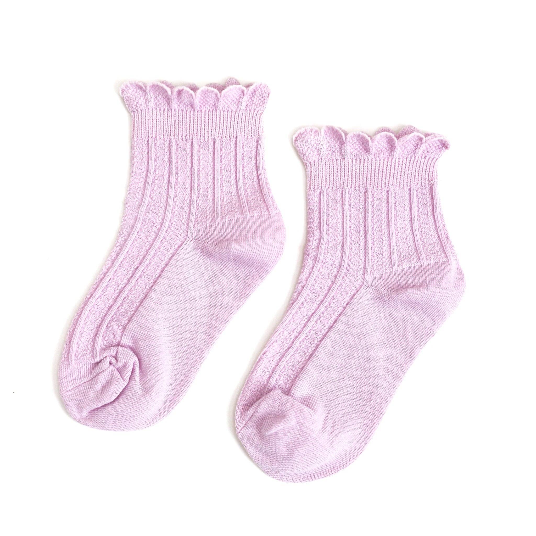Little Stocking Co. - Vente Chaussettes – enfant et bébé - Chaussettes Mi-mollet à Volants Lilas0