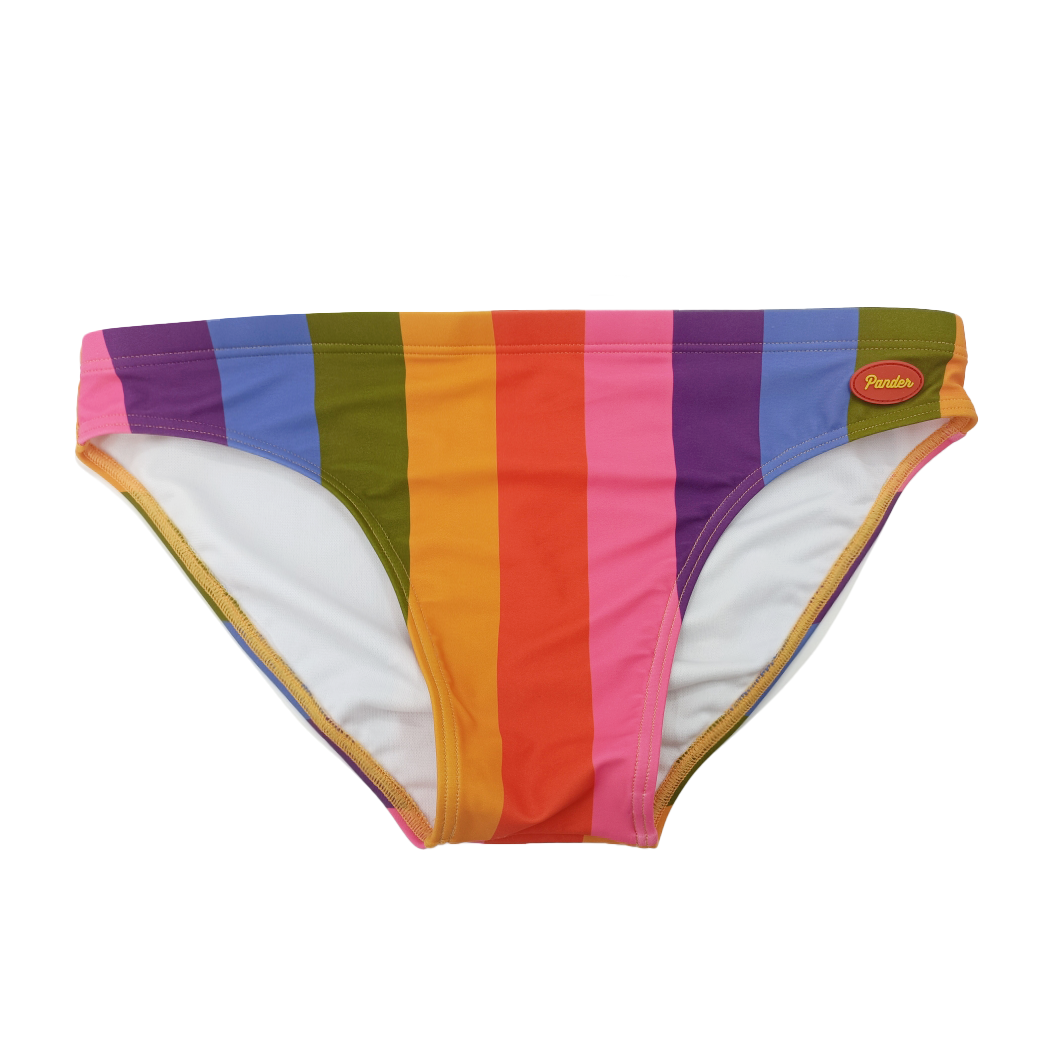Pander - Wholesale Swim Bottoms - Men's - Pastel Rainbow Stripe Swim Brief3