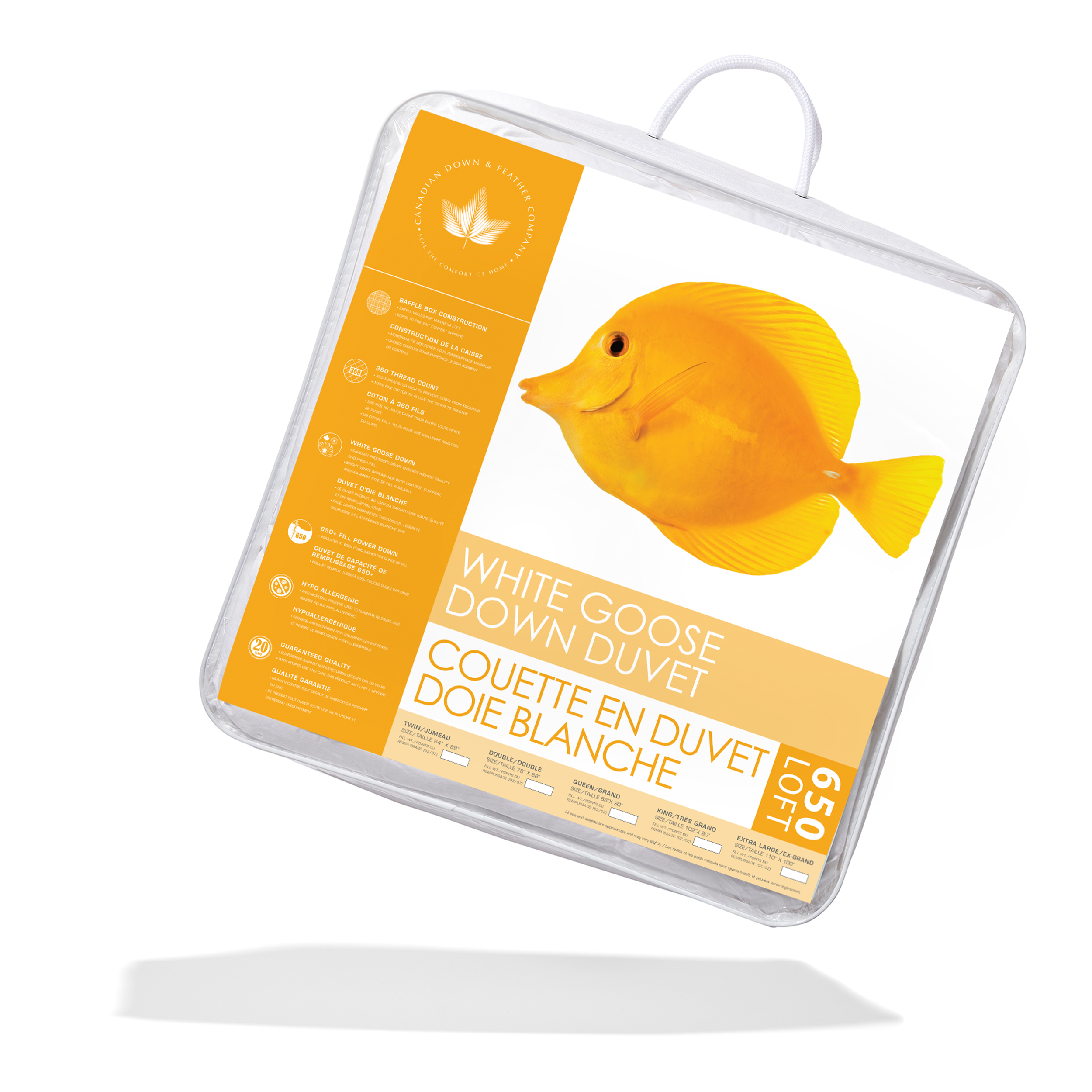 Canadian Down & Feather Company - Vente Housses de couette - Couette en duvet d'oie Blanc 650 Loft1