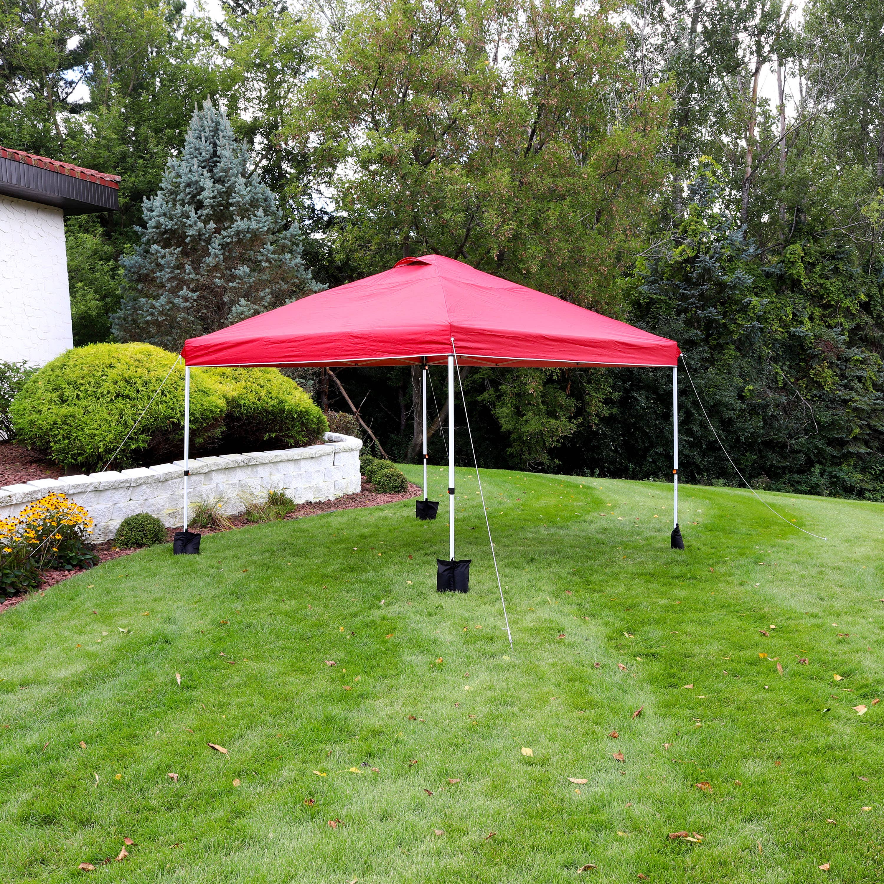 Sunnydaze Decor - Wholesale Sports & Outdoor - Premium Pop-Up Canopy with Sandbags - 12 ft x 12 ft - Red0