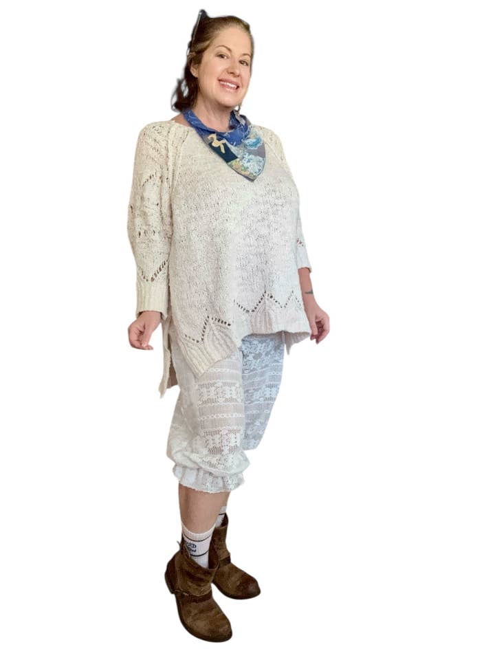 Boho kanten cropped bloomers, lounge ballonbroeken, pantalons voor wholesale door Jo Noelle