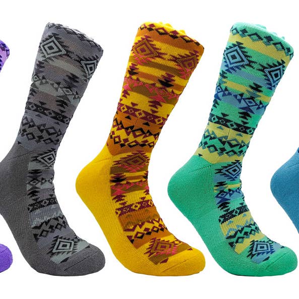 Native Socks 7 - Southwest Diamond Design - Assorted Colours for wholesale by Flag Matrix Inc