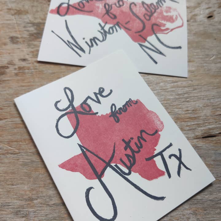 The Foxes Tail - Wholesale Love Card - Love From... State Handmade Note Card6